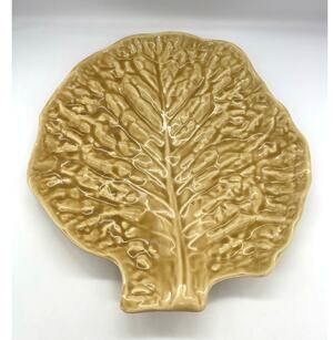 Vintage Secla 15" Brown Cabbage Chop Plate / Platter Portugal